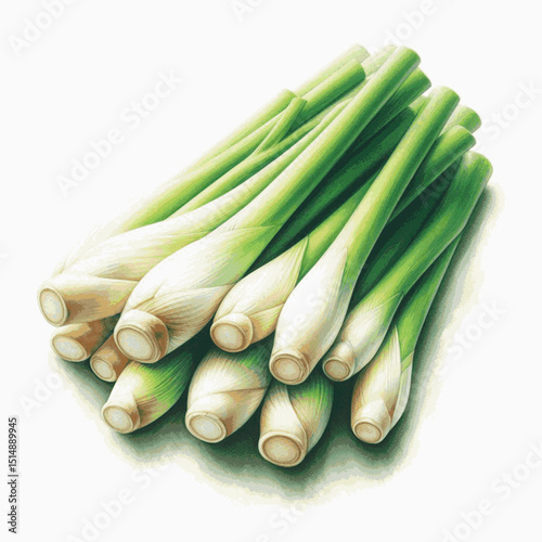 Citrus Veil lemon grass isolated watercolor vector illustration svg