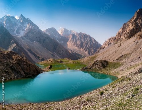 landscape with kulikalon lakes in fann mountains tajikistan central asia