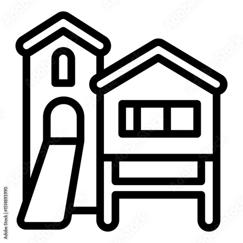 Forester house line icon, forestry concept. Vector graphics. Protected area guardhouse, forest plantation sign on white background, style mobile or design.