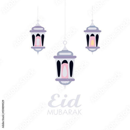 Elegant Islamic lanterns with twinkling stars on a dark gradient background, perfect for festive digital use.
