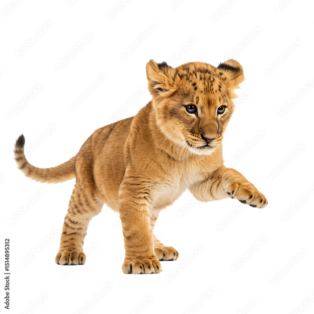 Fototapeta premium Lion Cub: Majestic Wildlife Photography, Wild Cat, African Animal