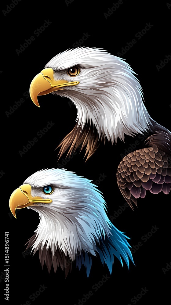 Fototapeta premium Eagle Portraits - Color Variation