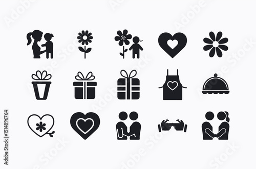 Collection of Love, Family, and Celebration Icons