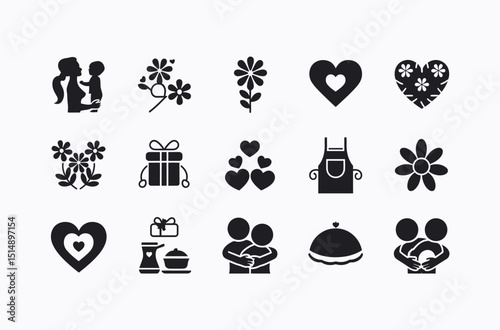 Collection of Love, Family, and Celebration Icons