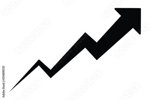 Graph going Up arrows vector. Financial arrows up. Growing bar graph icon. Profit up arrow symbol. Rising arrow symbol vector. Arrow vector illustration.
