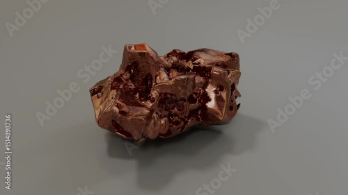 Copper Nugget on Plain Background 