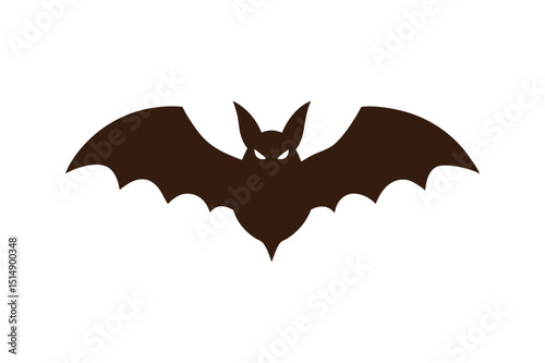 Minimalist Bat Silhouette Icon Vector Illustration for Halloween or Animal Design