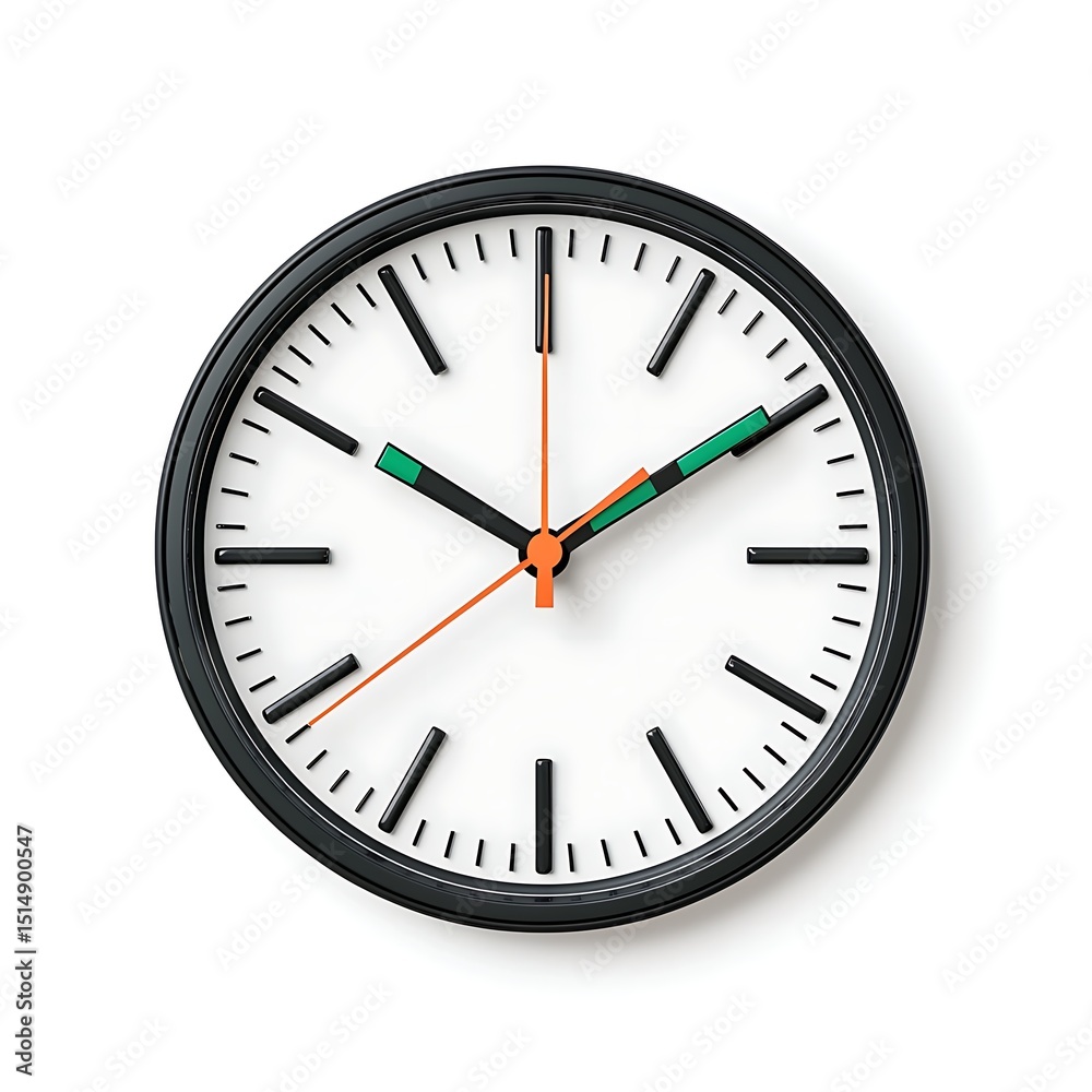 Modern Clock on White Background Modern Clock on White Background