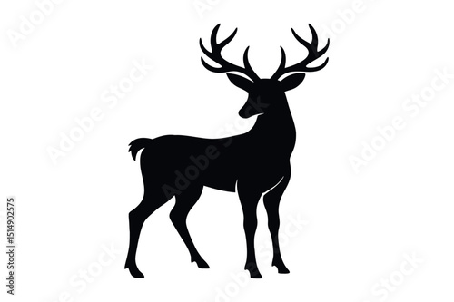 Deer Silhouette Illustration Perfect for Logos Prints and Designs