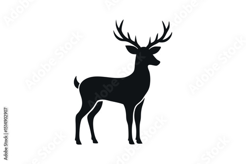 Deer Silhouette Illustration Perfect for Nature Designs
