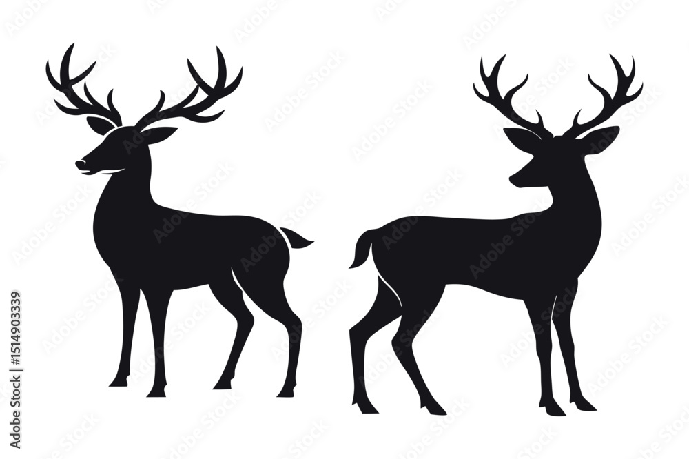 Obraz premium Deer Silhouette Vector Graphic for Design Projects