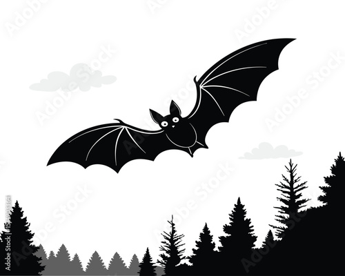 A bat silhouette vector illustration.
