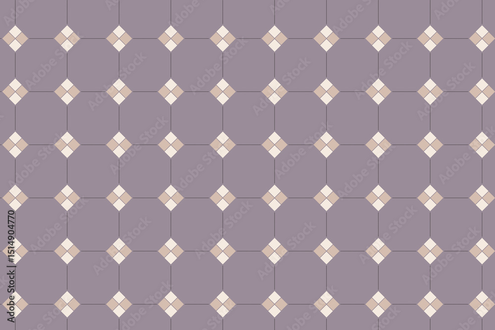 Fototapeta premium Elegant seamless geometric pattern in dusty lavender and beige for decorative design