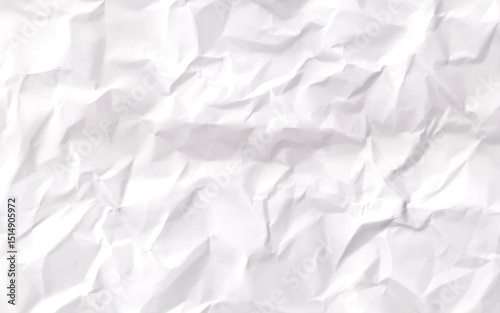White crumpled paper texture background. Clean white paper. Crumpled paper white texture for background. Top view.