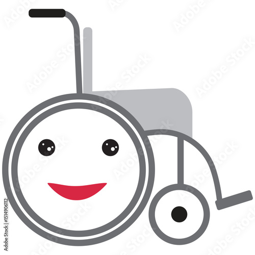 wheel chair  medical health flat icon 