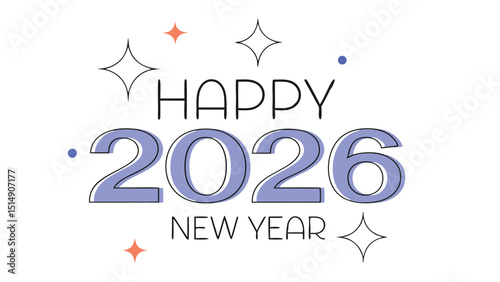 Happy new year 2026 greeting vector