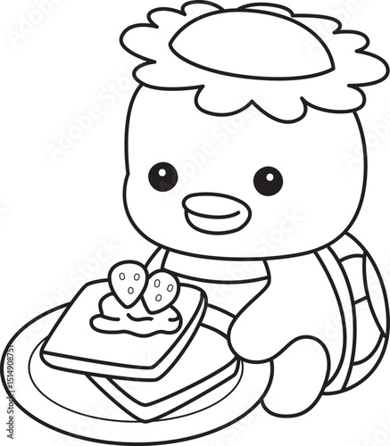 Outline of Kawaii japanese mythology Kappa sticker cute.
Coloring pages of Cute kappa mascot ghost japanese.