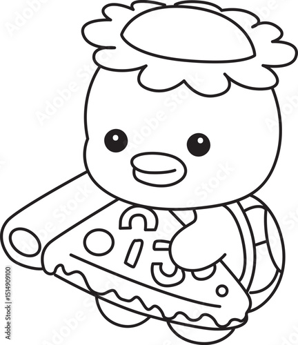 Outline of Kawaii japanese mythology Kappa sticker cute.
Coloring pages of Cute kappa mascot ghost japanese.