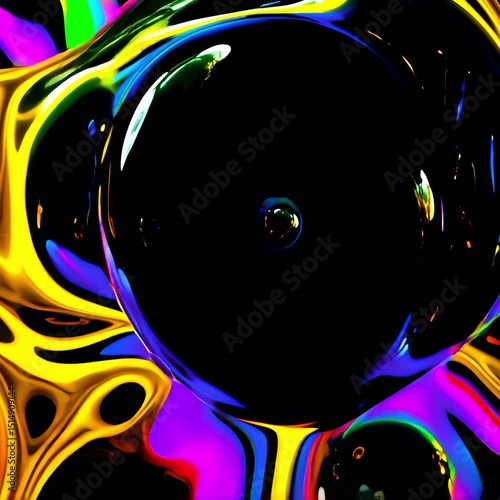 Psychedelic Liquid Motion Scene with Melting Black and Gold Forms Flowing Into Kaleidoscopic Fractals and Shifting Neon Colors in a Hypnotic Surreal Visual Experience, Trippy wallpaper background
