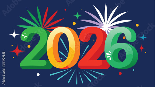 Colorful 2026 new year design 