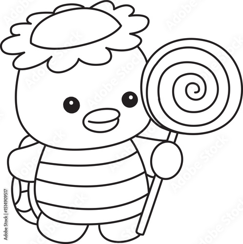 Outline of Kawaii japanese mythology Kappa sticker cute.
Coloring pages of Cute kappa mascot ghost japanese.