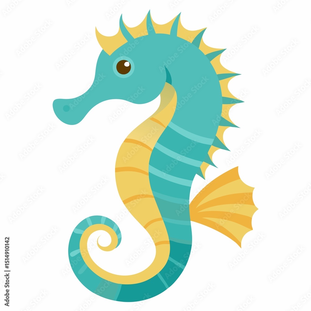 Fototapeta premium Blue Seahorse isolated on white background
