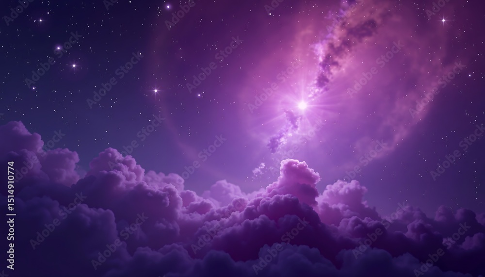 Obraz premium Star and cloud with violet color