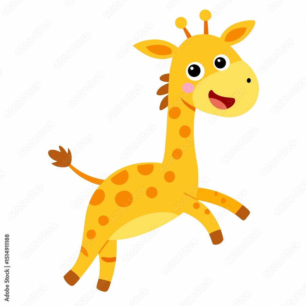 Obraz premium funny giraffe cartoon Sloth isolated on white background.