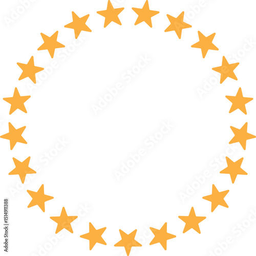 A ring of golden stars decoration