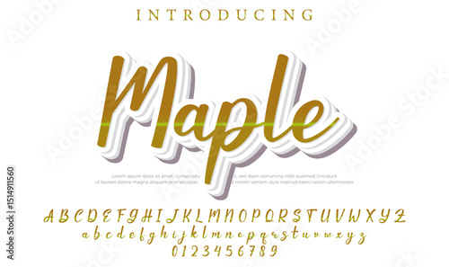 Maple Font Stylish brush painted an uppercase vector letters, alphabet, typeface
