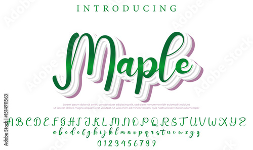 Maple Font Stylish brush painted an uppercase vector letters, alphabet, typeface