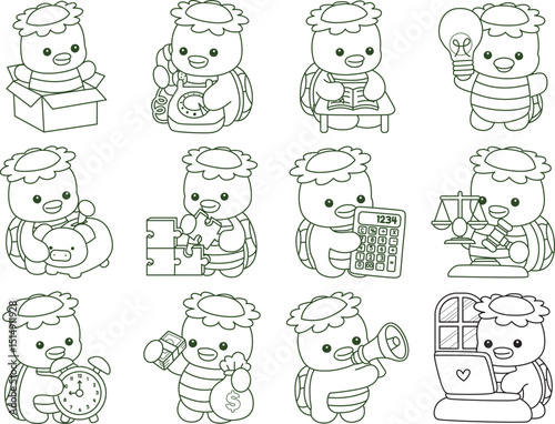 Outline of Kawaii japanese mythology Kappa sticker cute.
Coloring pages of Cute kappa mascot ghost japanese.
