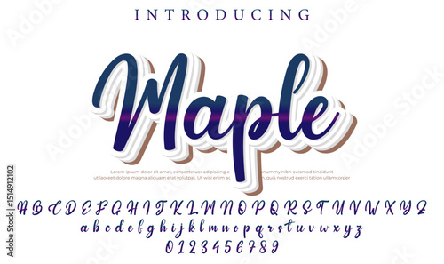 Maple Font Stylish brush painted an uppercase vector letters, alphabet, typeface