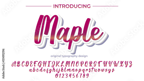 Maple Font Stylish brush painted an uppercase vector letters, alphabet, typeface