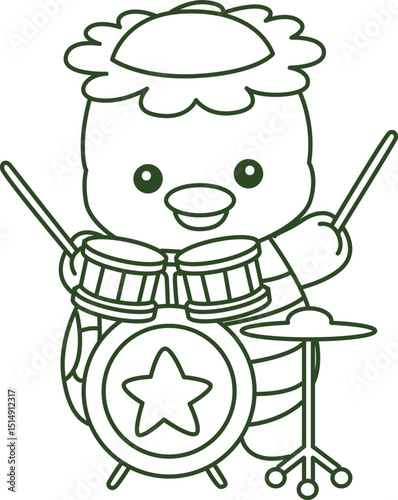 Outline of Kawaii japanese mythology Kappa sticker cute.
Coloring pages of Cute kappa mascot ghost japanese.