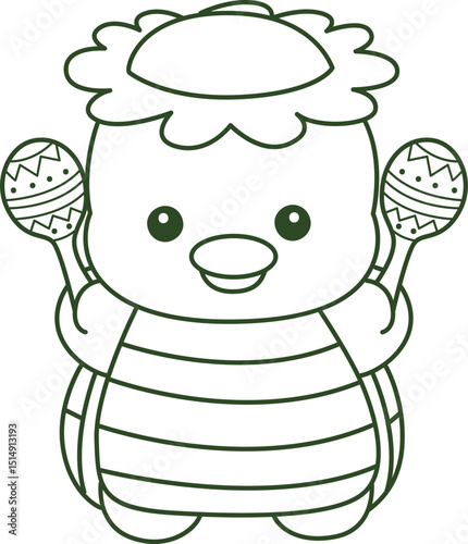 Outline of Kawaii japanese mythology Kappa sticker cute.
Coloring pages of Cute kappa mascot ghost japanese.