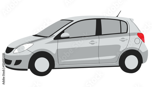 Grey Hatchback Car Profile View for Travel and Driving Needs