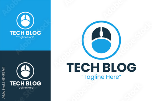 Tech Blog Logo with Digital and Creative Design Elements