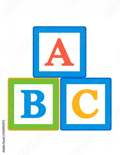 Colorful building blocks form the letters 
