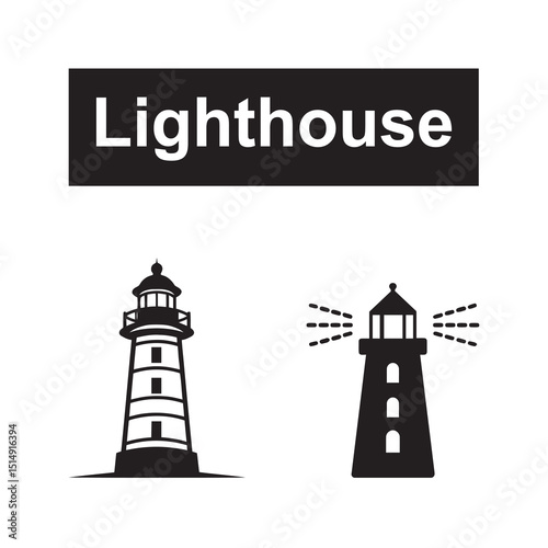 Lighthouse silhouette vector illustration