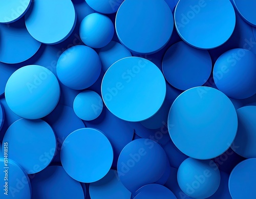 Abstract geometric pattern of blue circles