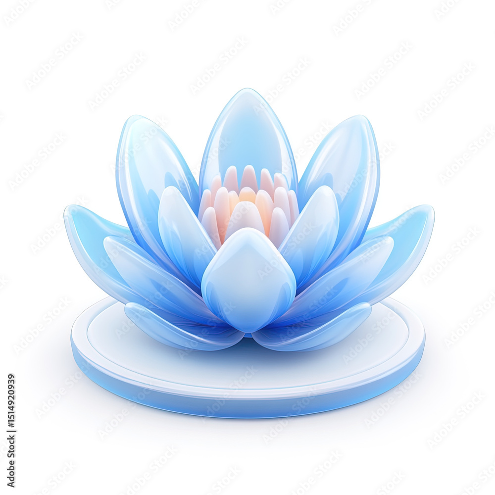 Fototapeta premium 3D Rendered Blue Lotus Flower on a Platform
