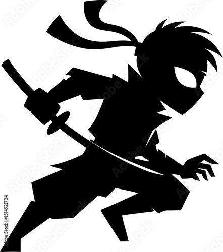 Ninja in Action with Katana.png, Ninja in Action with Katana