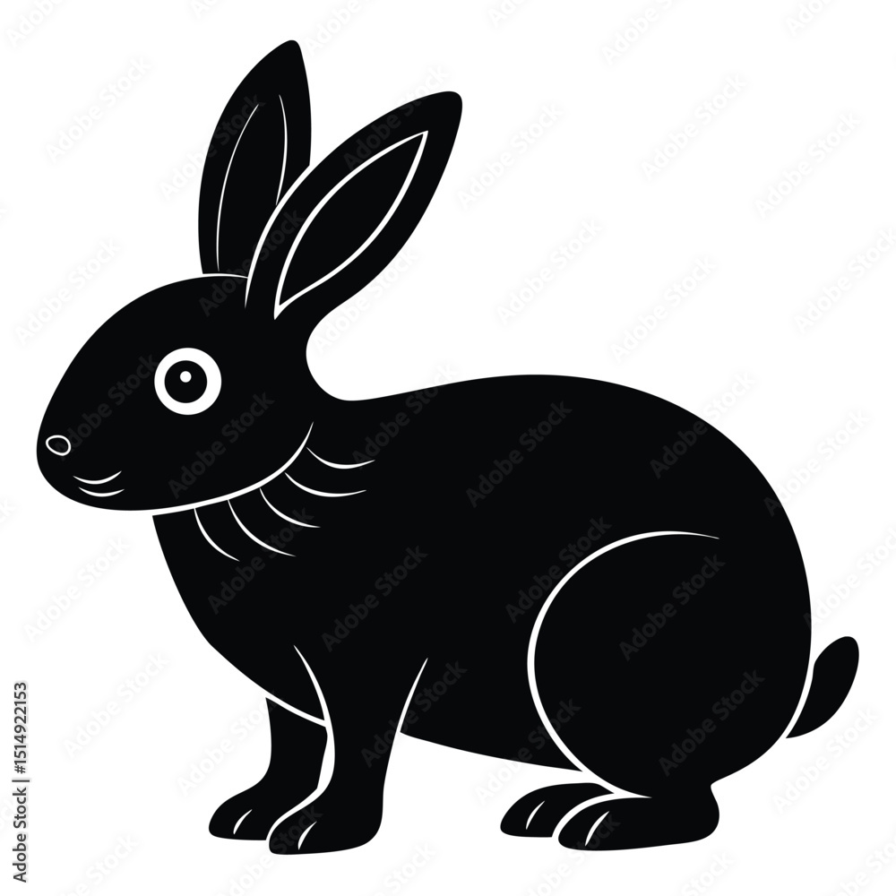 Obraz premium Rabbit Minimalist Silhouette Vector Style Art