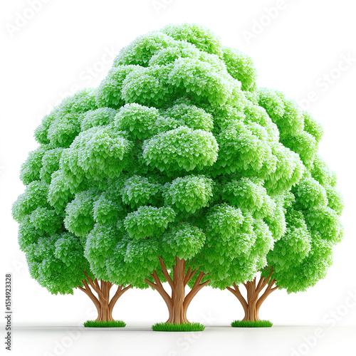 Three Lush Green Trees in a Row photo