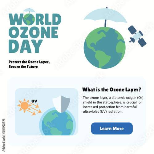 world ozone day design poster social media for campaign education