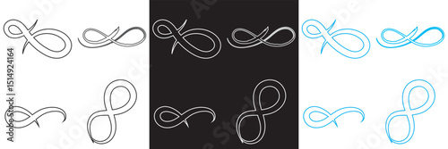 Infinity icon. black, white and blue infinity.  Vector for websites, mobile interfaces, presentations, banner, visual branding etc. Vector illustration. EPS 10
