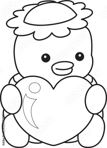 Outline of Kawaii japanese mythology Kappa sticker cute.
Coloring pages of Cute kappa mascot ghost japanese.