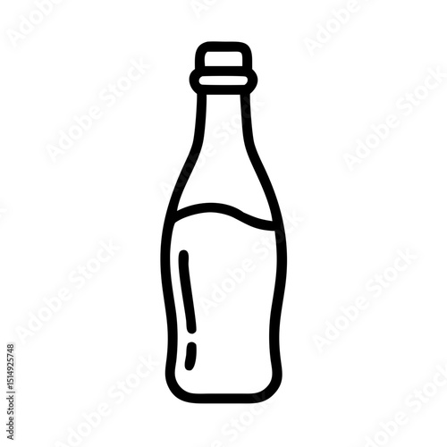 Soda Bottle Outline Icons In Minimal Refreshment Drink Style