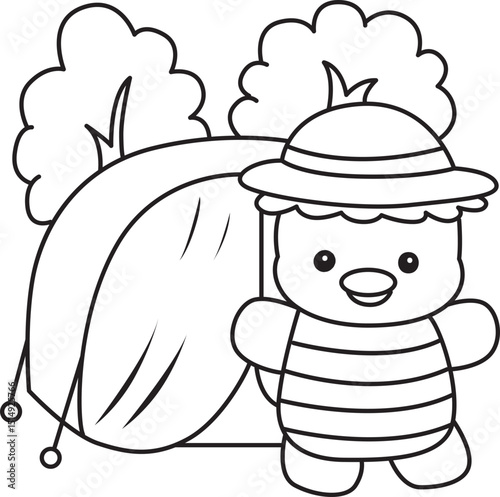 Outline of Kawaii japanese mythology Kappa sticker cute.
Coloring pages of Cute kappa mascot ghost japanese.